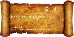 Herlicska Anett névjegykártya